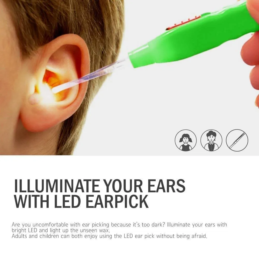 0611  LED Flashlight Earpick for Ear wax remover and cleaner, Ear cleaning tools for kids and adults