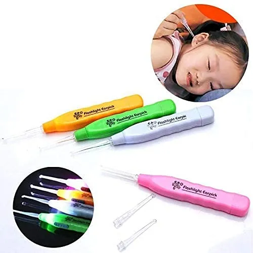 0611  LED Flashlight Earpick for Ear wax remover and cleaner, Ear cleaning tools for kids and adults