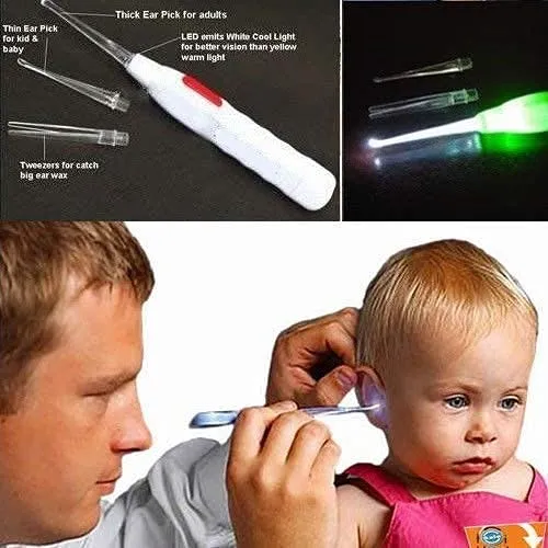 0611  LED Flashlight Earpick for Ear wax remover and cleaner, Ear cleaning tools for kids and adults