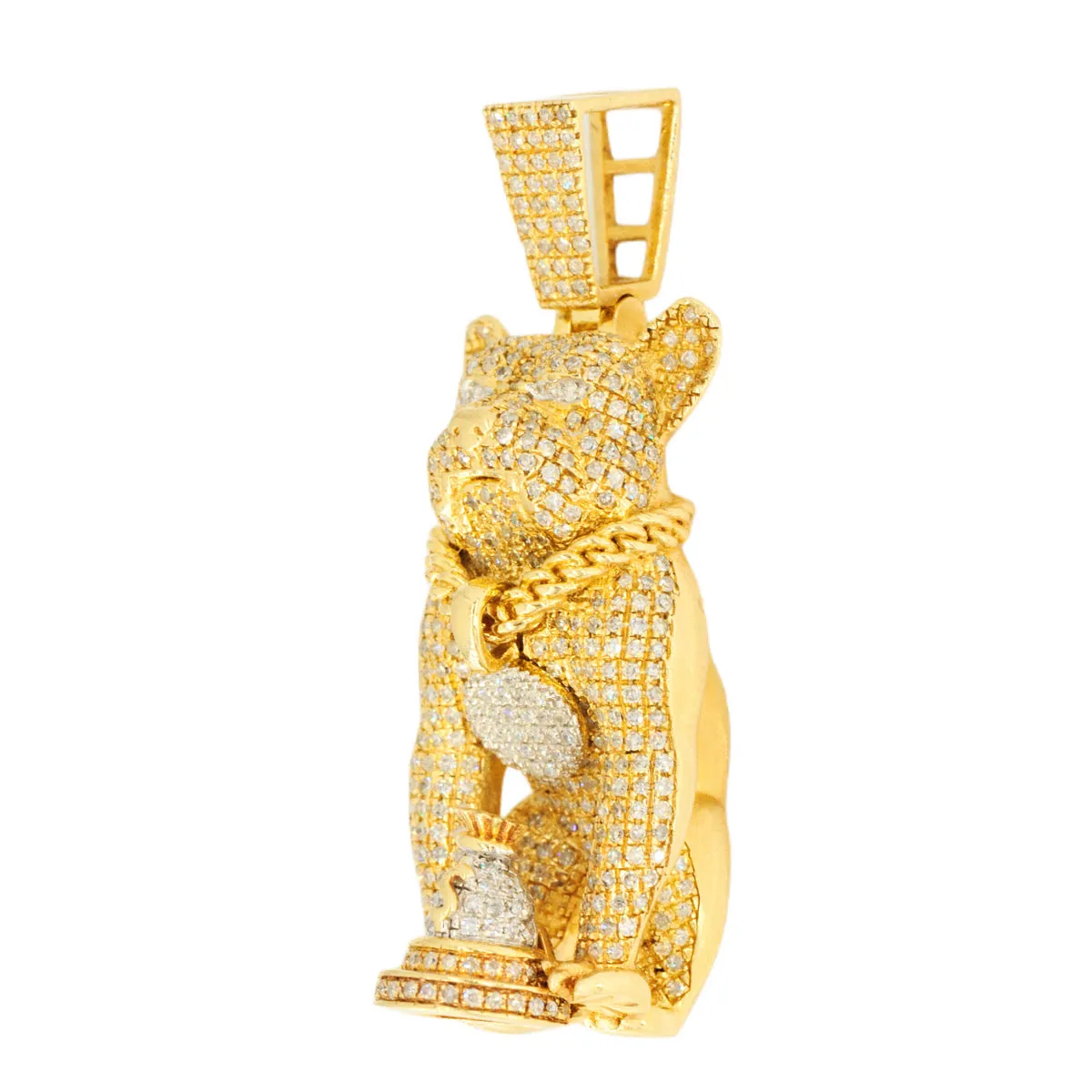 10k Yellow Gold 1.27ctw Diamond Champion Bulldog Pendant