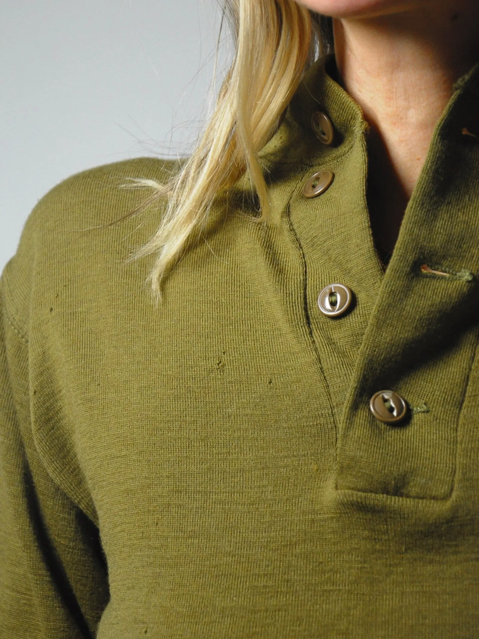 1970's Olive Military Issue Wool Thermal