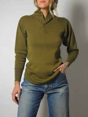 1970's Olive Military Issue Wool Thermal