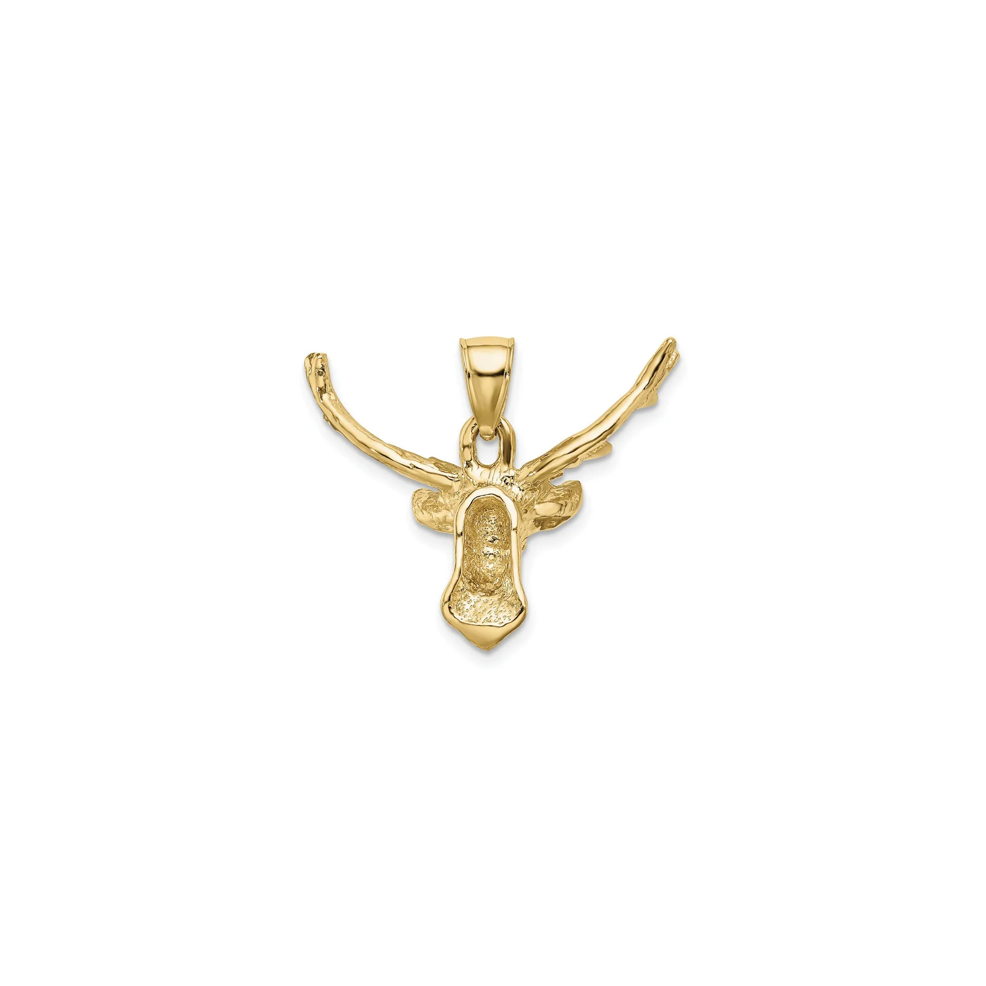 2D Deer Head 8 Point Buck Pendant (14K)