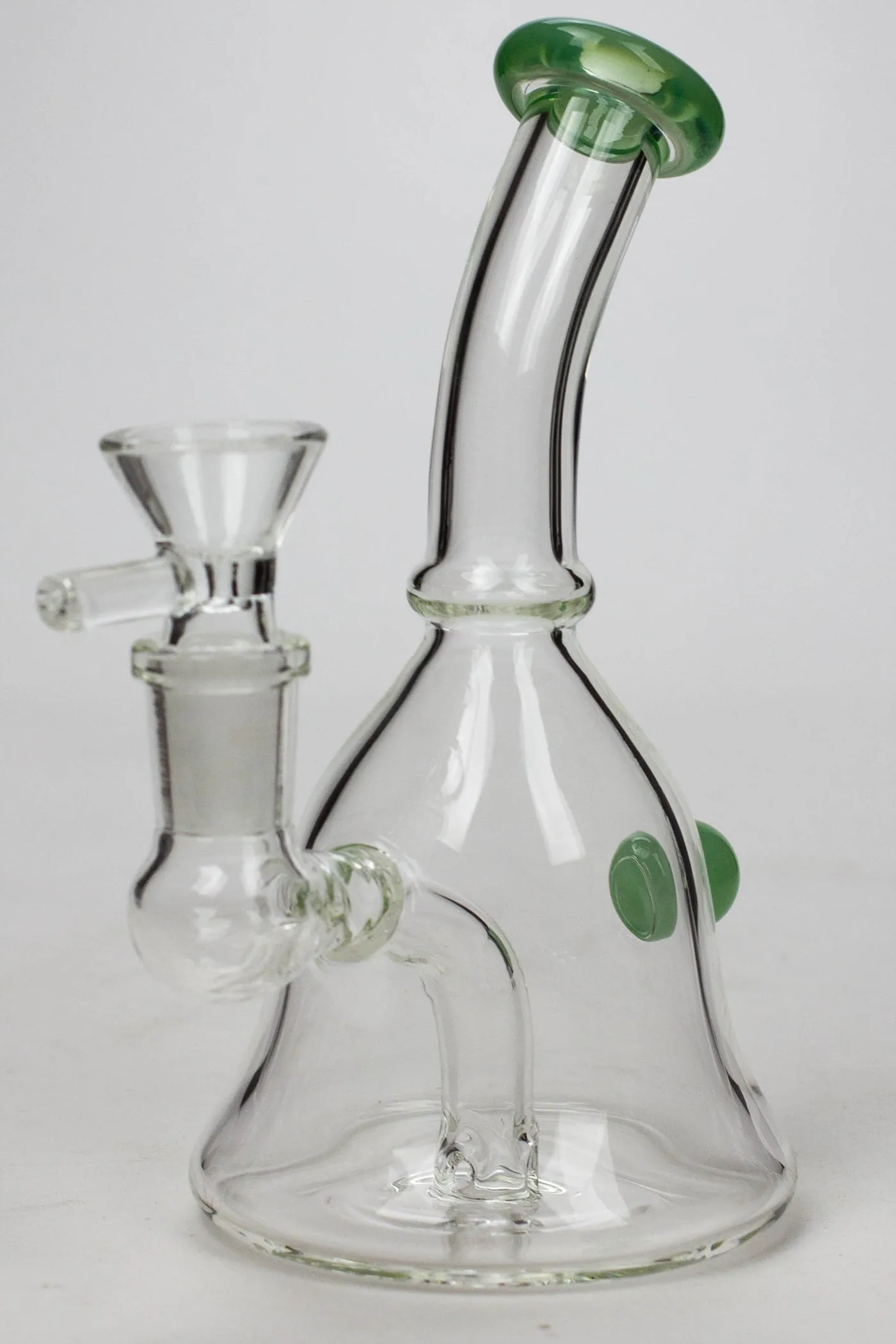 6" 2-in-1 Clear Glass Bell Bubbler