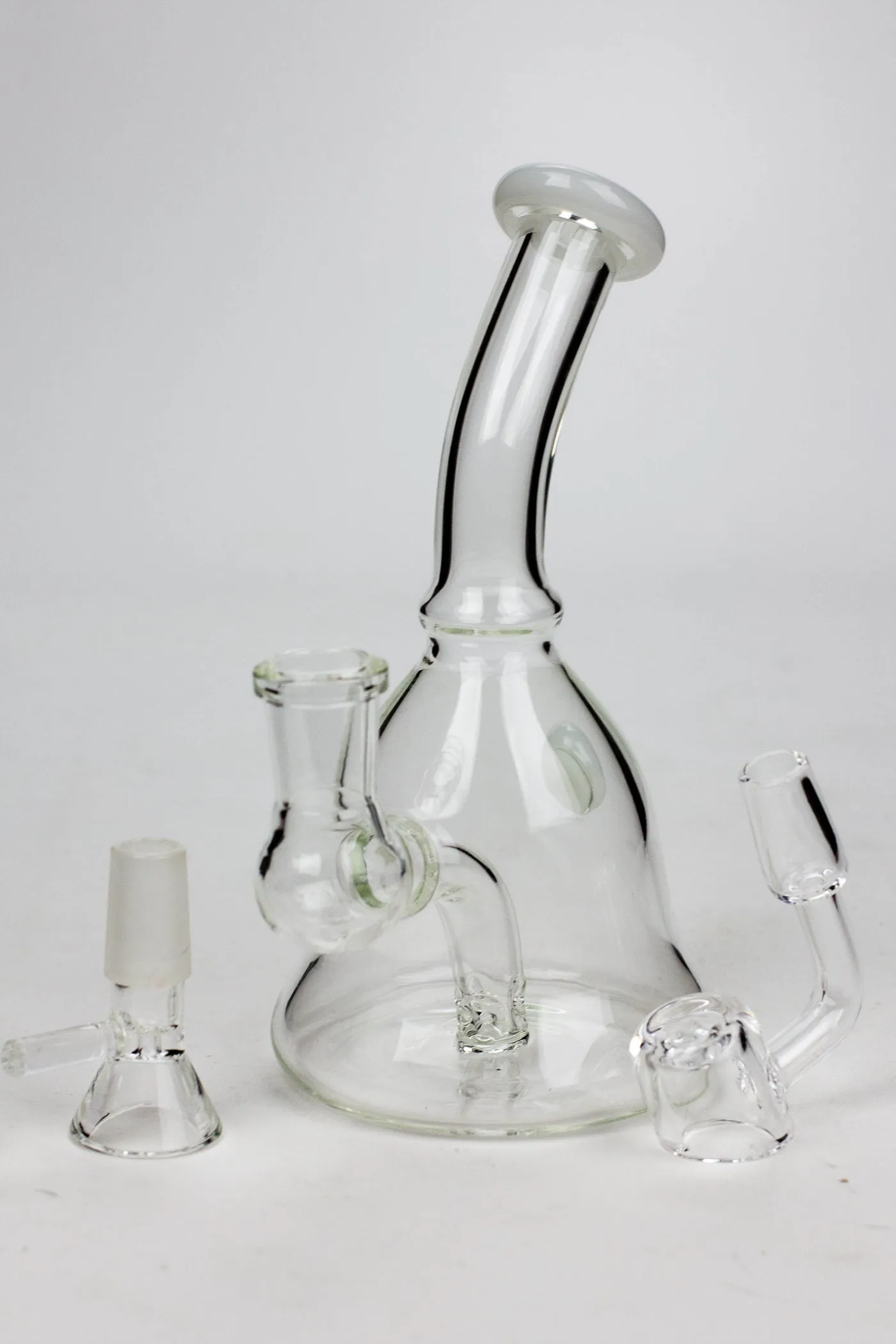 6" 2-in-1 Clear Glass Bell Bubbler