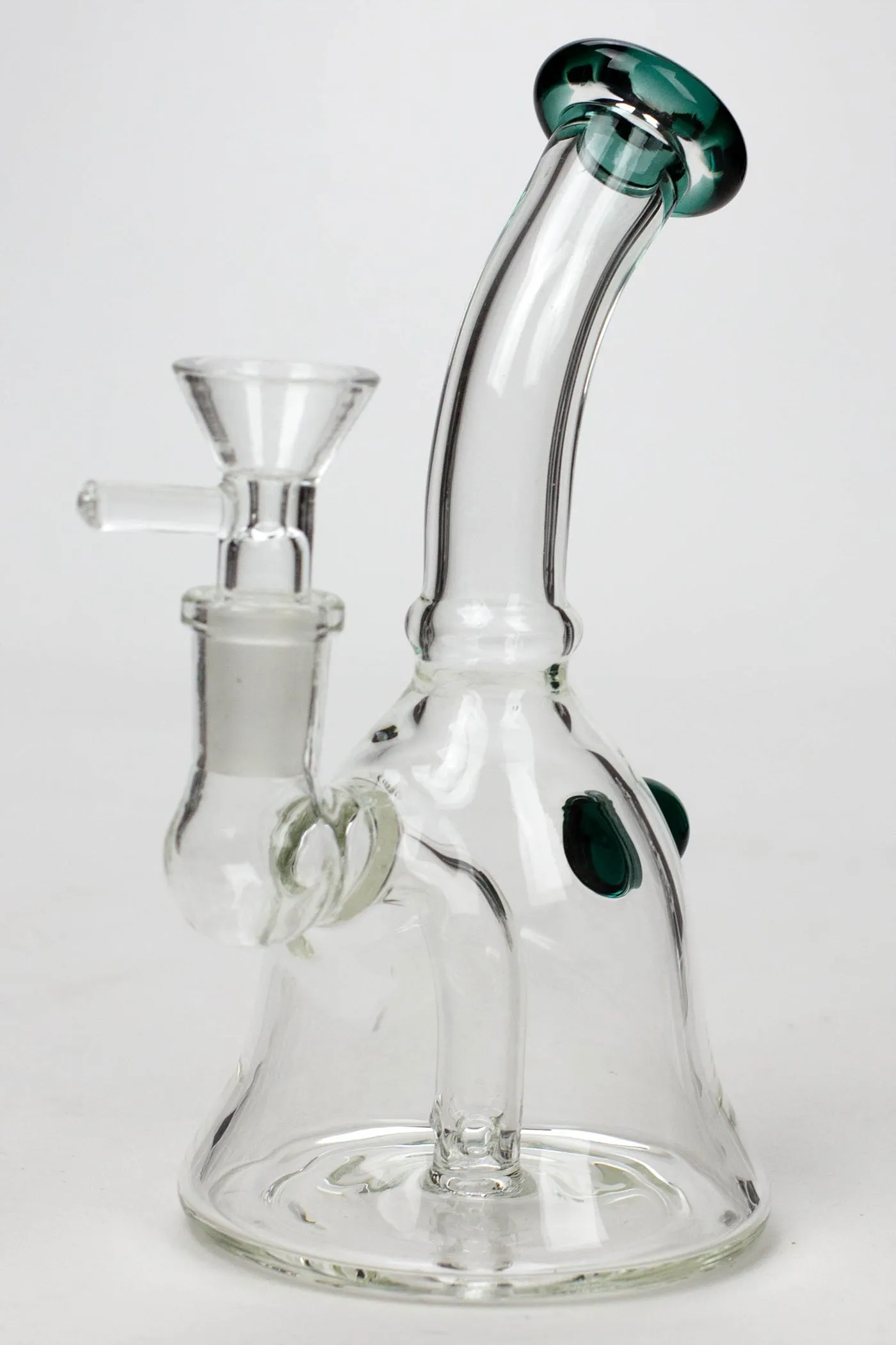 6" 2-in-1 Clear Glass Bell Bubbler