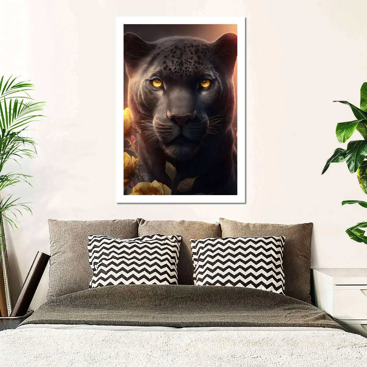 A Black Panther Portrait Wall Art