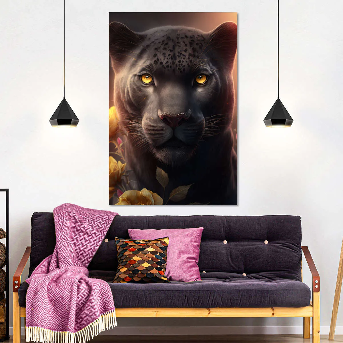 A Black Panther Portrait Wall Art