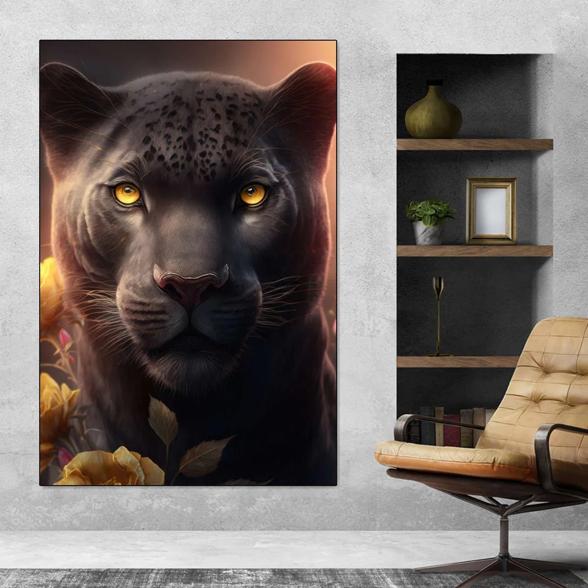 A Black Panther Portrait Wall Art