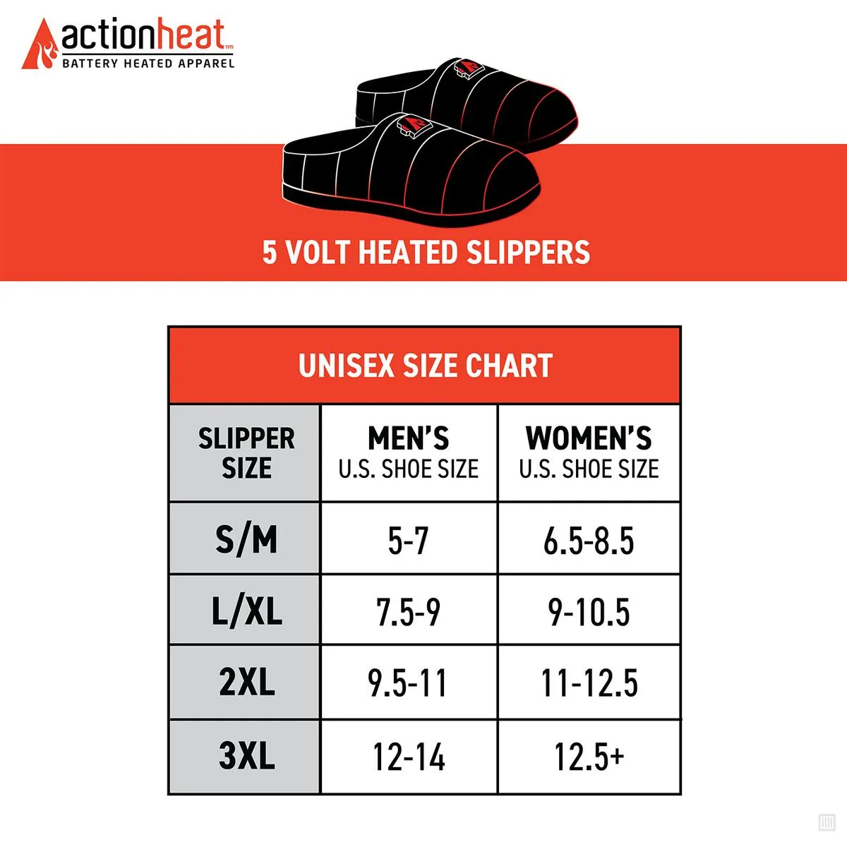 ActionHeat 5V Battery Heated Slippers