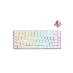 Akko 3084S Shine-Through RGB Hot-Swappable Mechanical Keyboard White (Akko CS Jelly Pink)