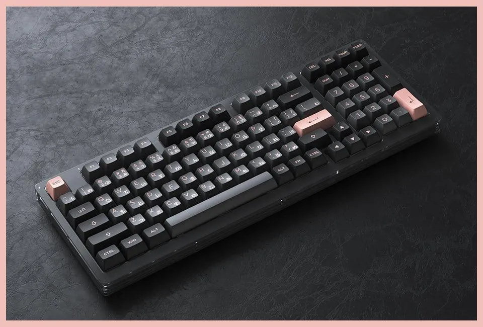 AKKO ACR98 COMBO RGB HOT-SWAPPABLE ACRYLIC MECHANICAL KEYBOARD BLACK & PINK (JELLY BLACK SWITCH)