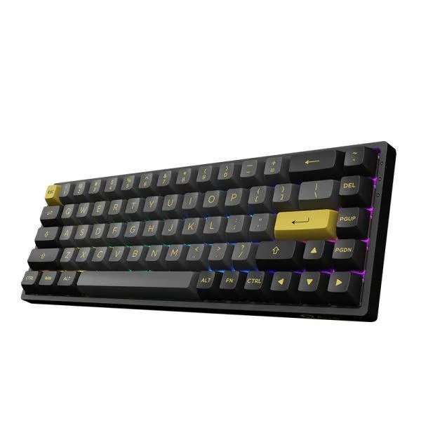 AKKO Black & Gold 3068B Plus Multi-Modes RGB Mechanical Keyboard (AKKO CS Jelly Pink)