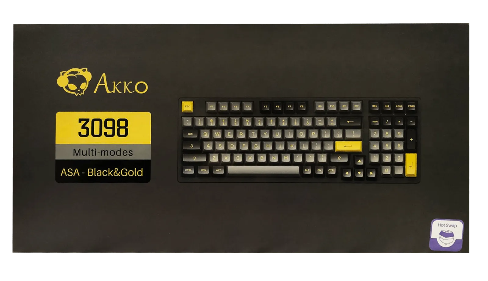 AKKO BLACK & GOLD 3098B MECHANICAL KEYBOARD (AKKO SWITCH JELLY PINK)