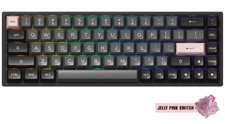 AKKO BLACK & PINK 3068B MECHANICAL KEYBOARD (AKKO SWITCH JELLY PINK)