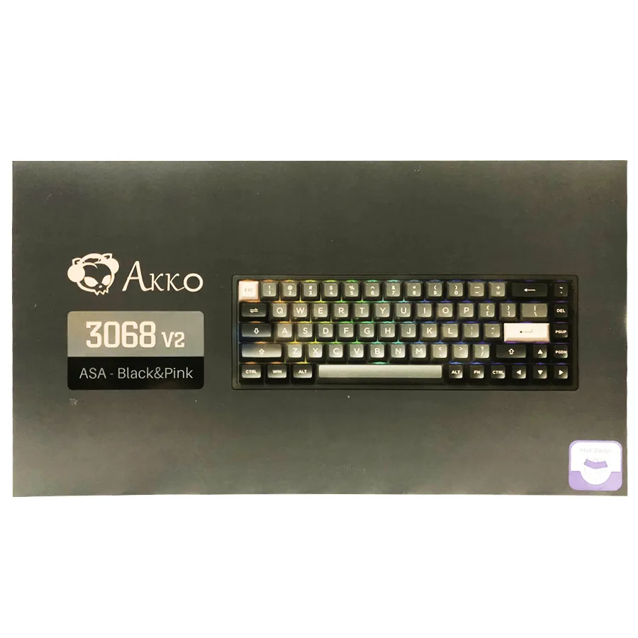 AKKO BLACK & PINK 3068B MECHANICAL KEYBOARD (AKKO SWITCH JELLY PINK)