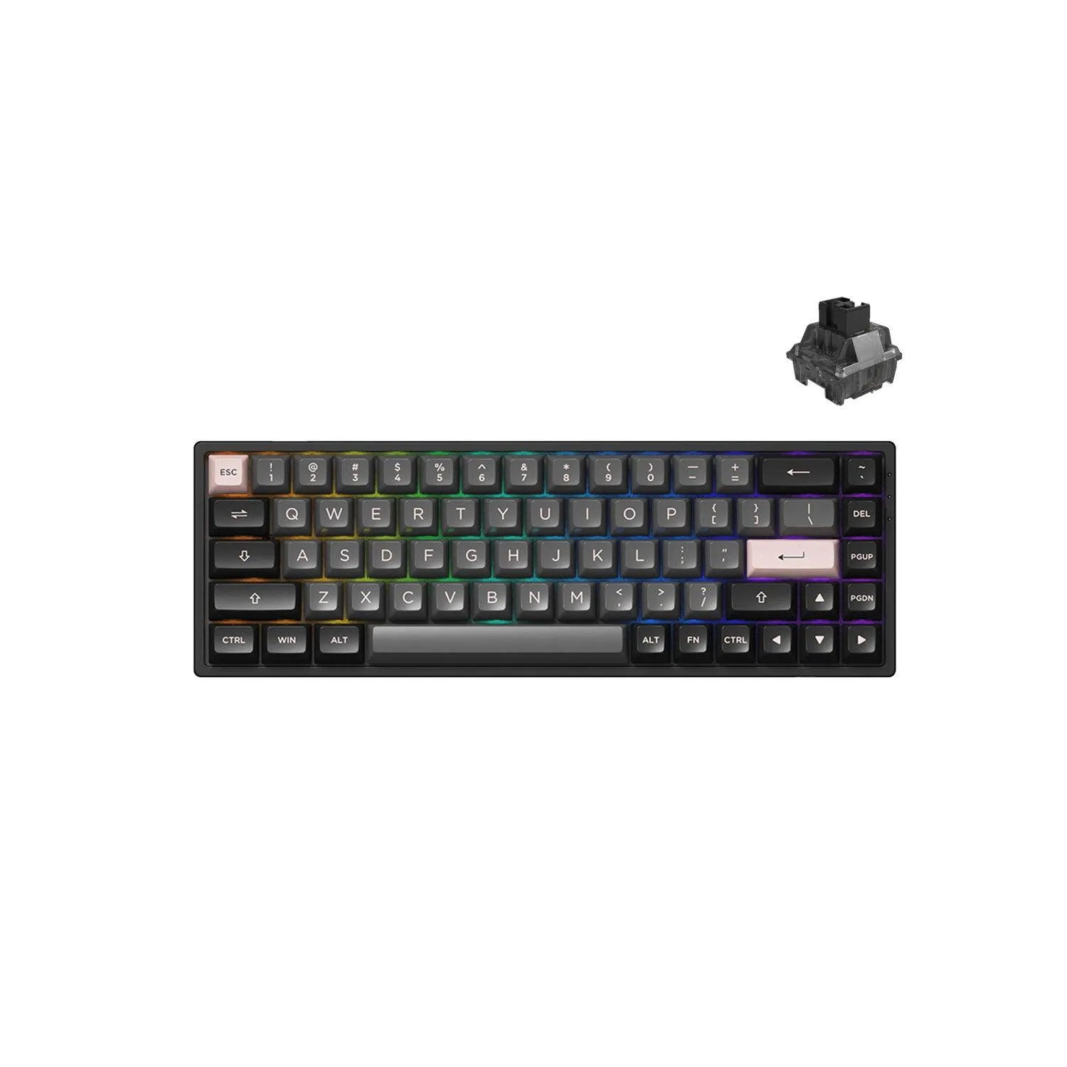 AKKO Black & Pink 3068B Plus Multi-Modes RGB Mechanical Keyboard (AKKO CS Jelly Black)