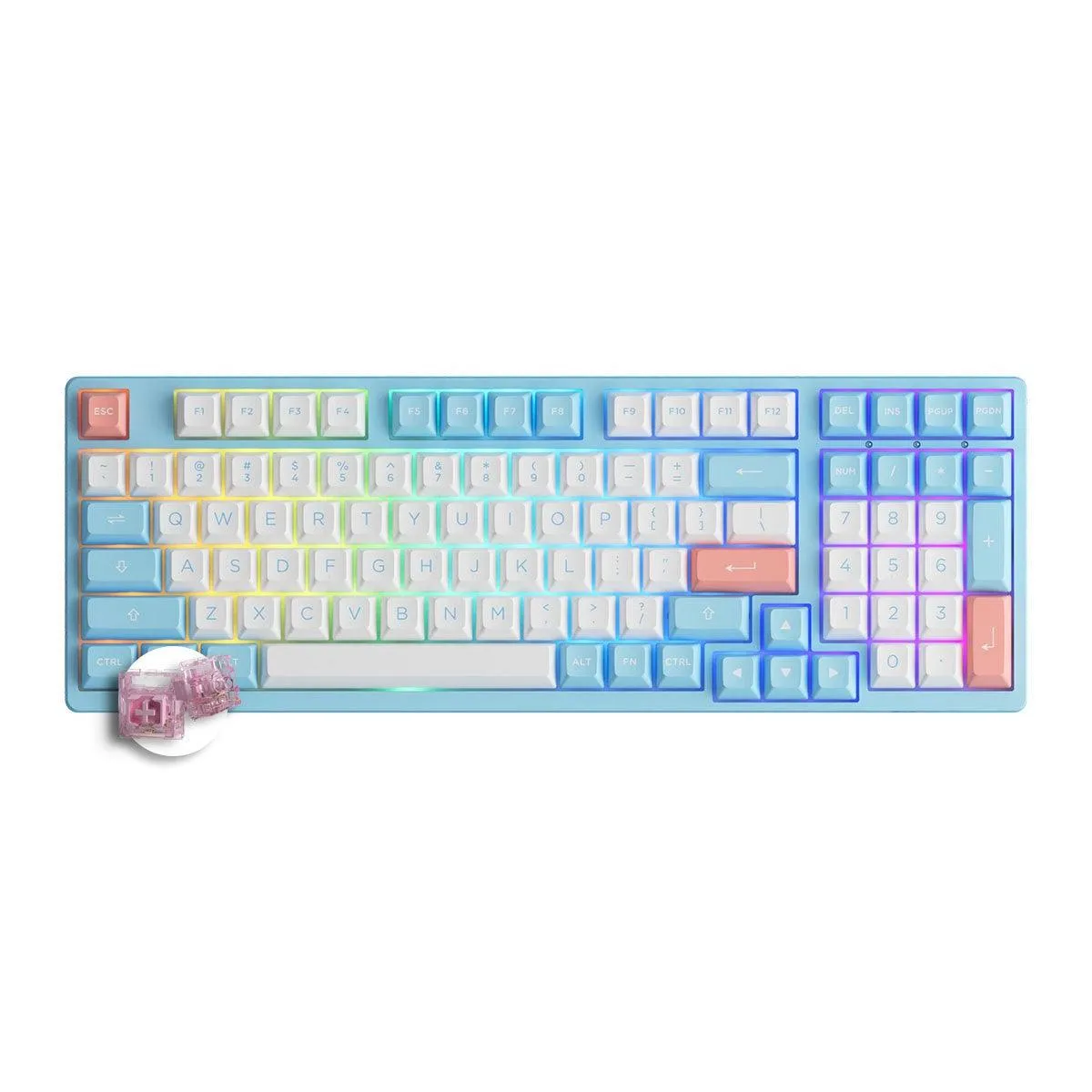 AKKO Doll Of The Princess 3098B Multi-Modes RGB Mechanical Keyboard (AKKO CS Jelly Pink)