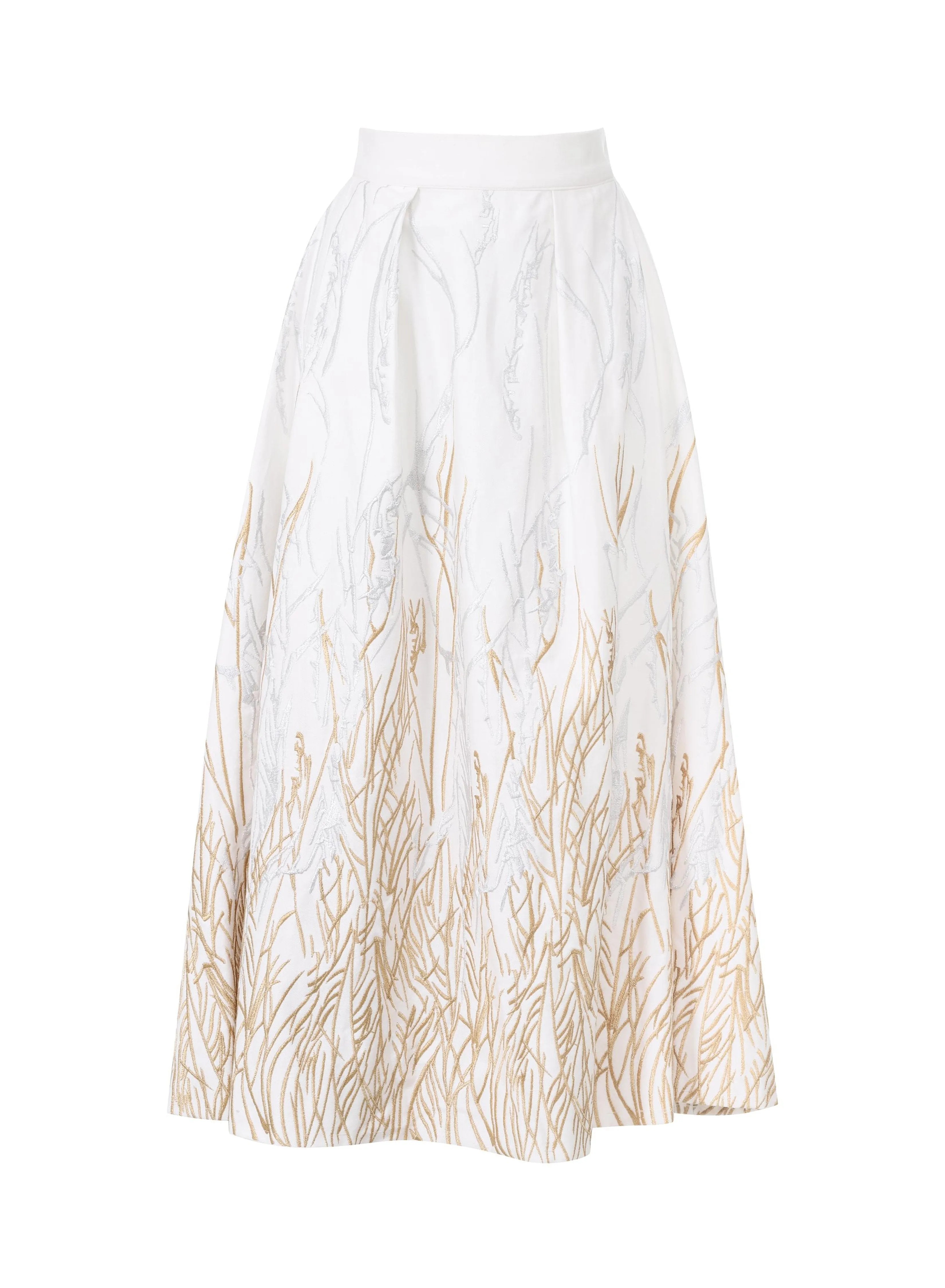 Arboreal Embroidered Cotton Skirt