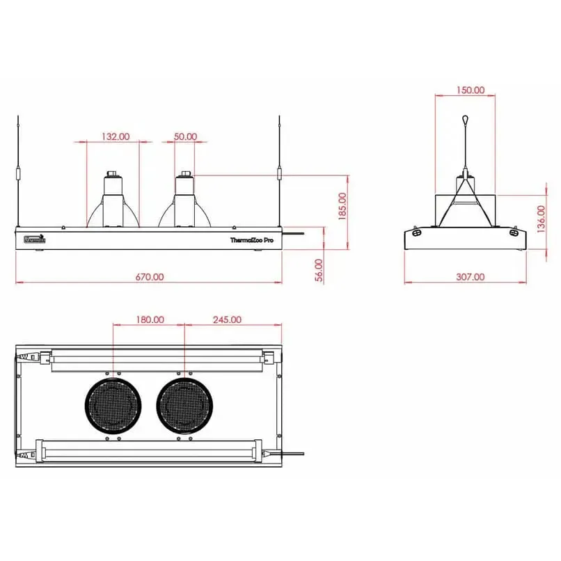 Arcadia ThermalZooPro LED Lighting Heating Luminaire Larger Zoological Enclosure Unit