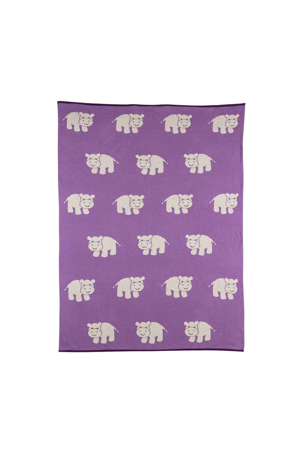 Baby Blanket in Purple Hippo