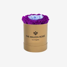 Basic Gold Box | Bright Purple & Light Blue Mini Roses