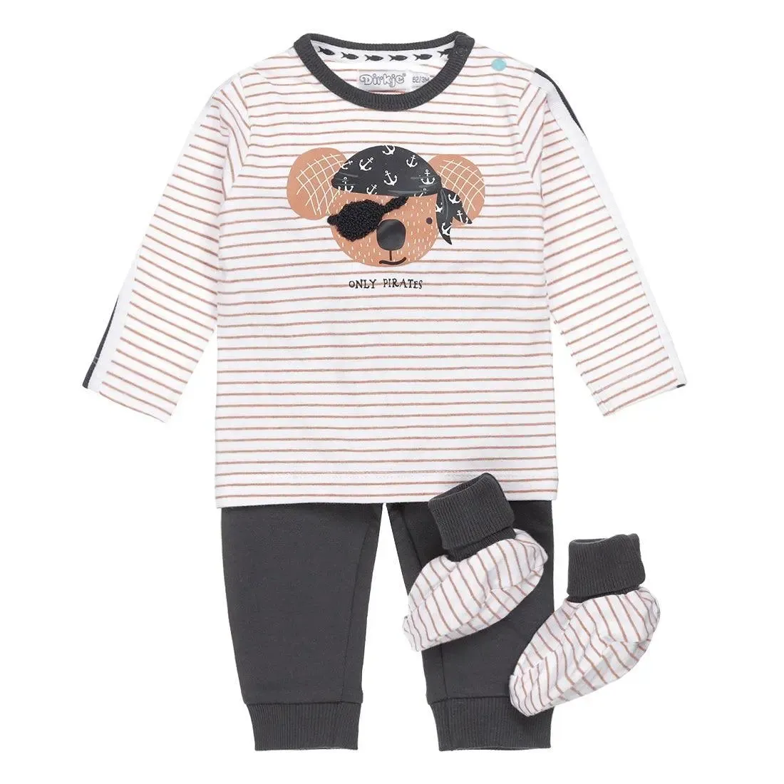 Boys Baby Set Longsleeve With Jogging Pants and Slippers | Dirkje