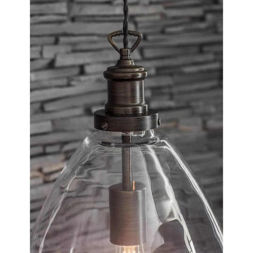 Bullet Glass Pendant Light - Antique Bronze