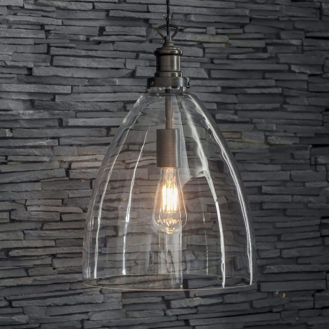 Bullet Glass Pendant Light - Antique Bronze