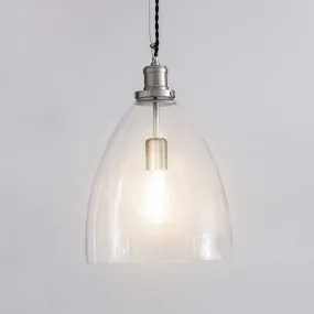 Bullet Glass Pendant Light - Satin Nickel