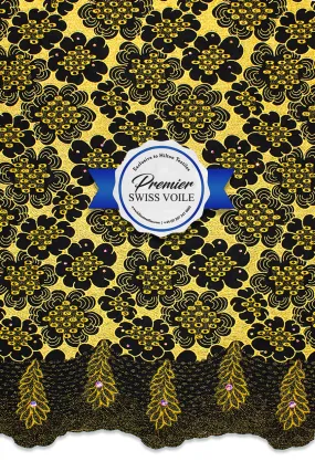 Celebrant Voile Lace - SWC031 - Black & Gold