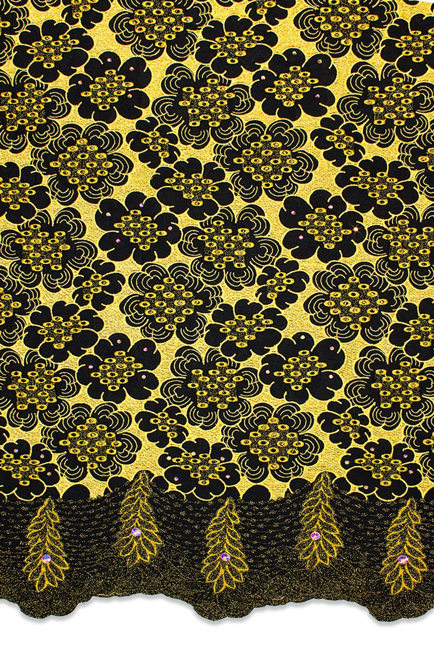 Celebrant Voile Lace - SWC031 - Black & Gold