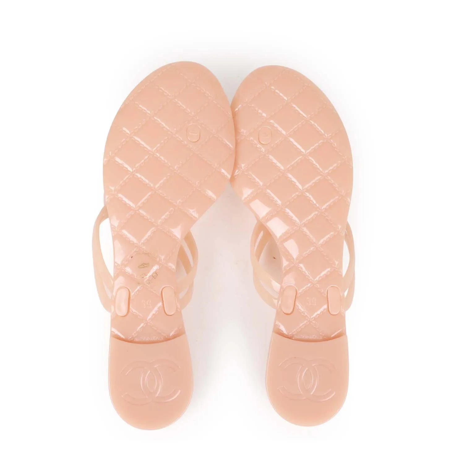 Chanel Pink Camellia Jelly Sandals 39