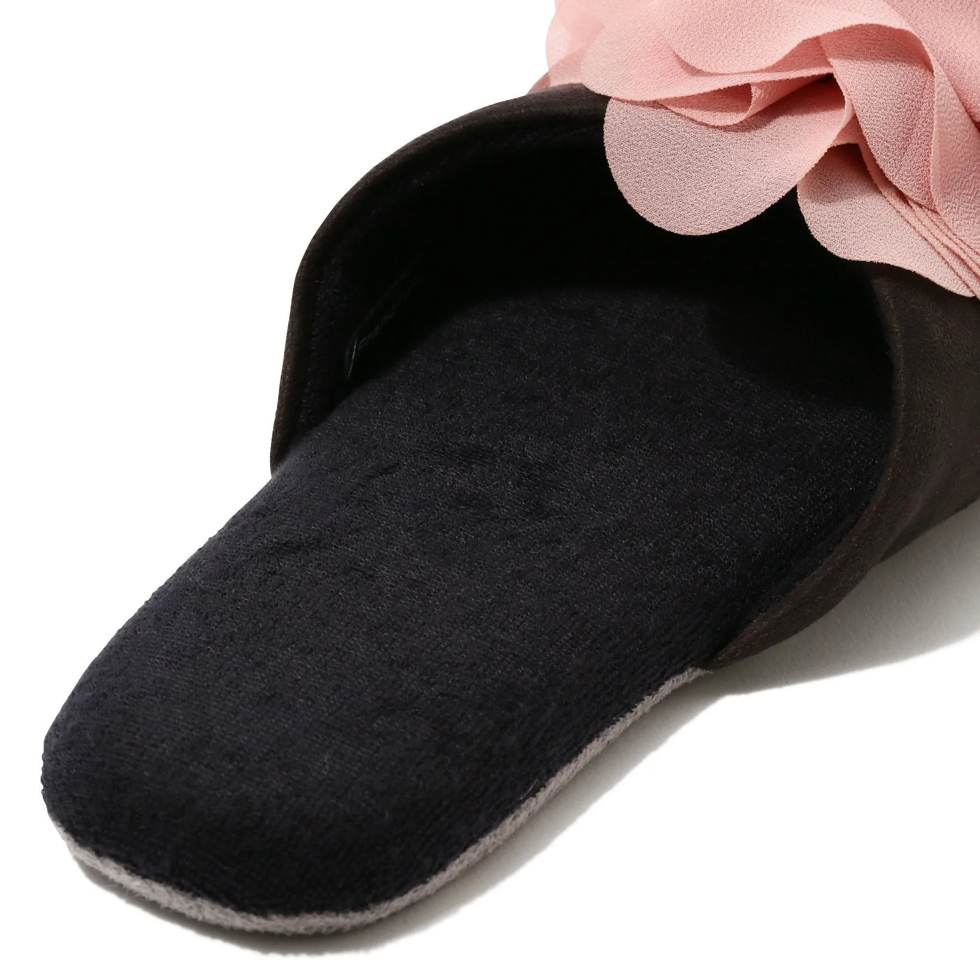 Chiffon Room Shoes Flower Dark Gray