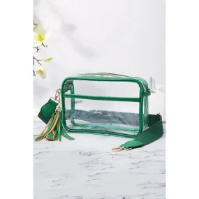 Clear PU Cross Body Camera Bag Green