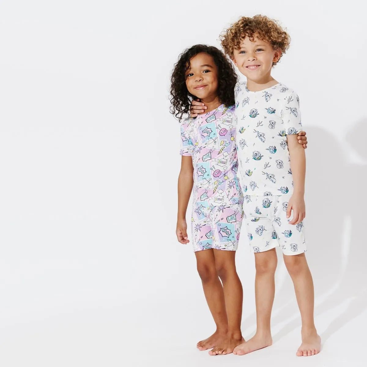 Comic Purple Bamboo Kids Pajama Short Set