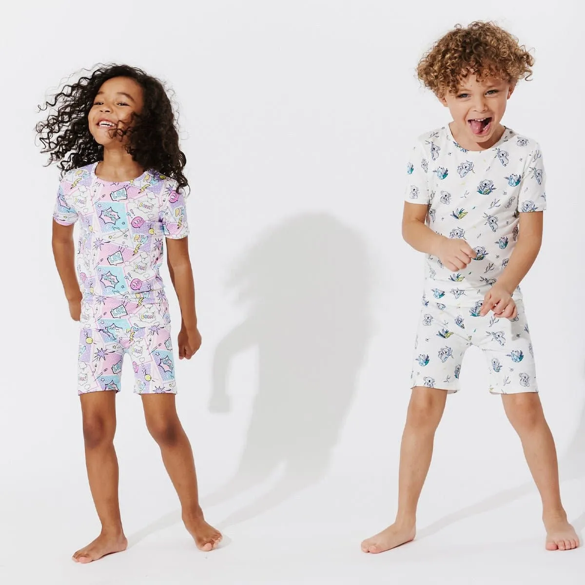 Comic Purple Bamboo Kids Pajama Short Set