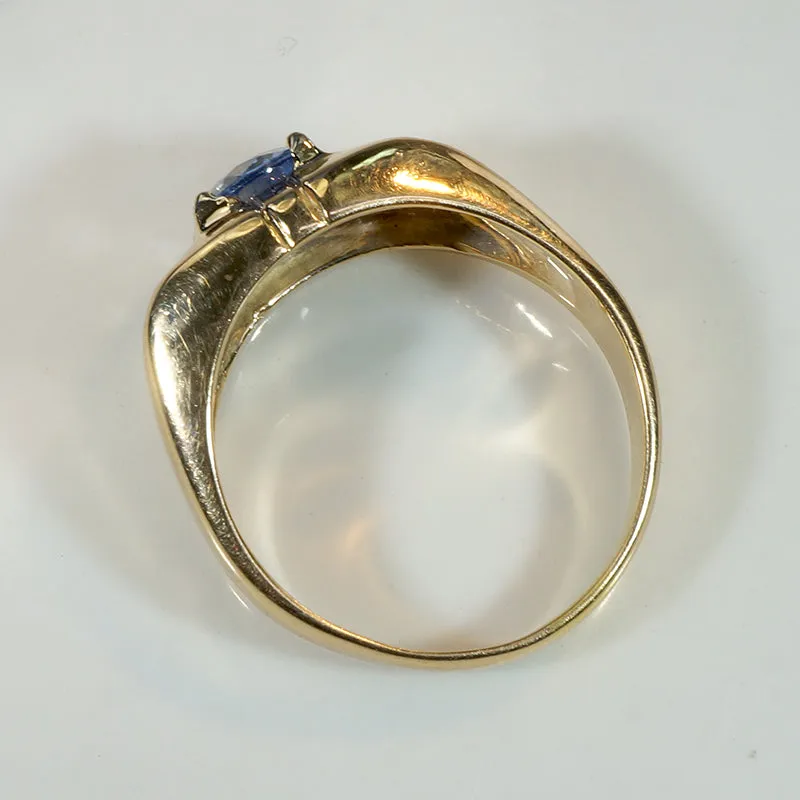 Daring Art Moderne Sapphire & Diamond Ring