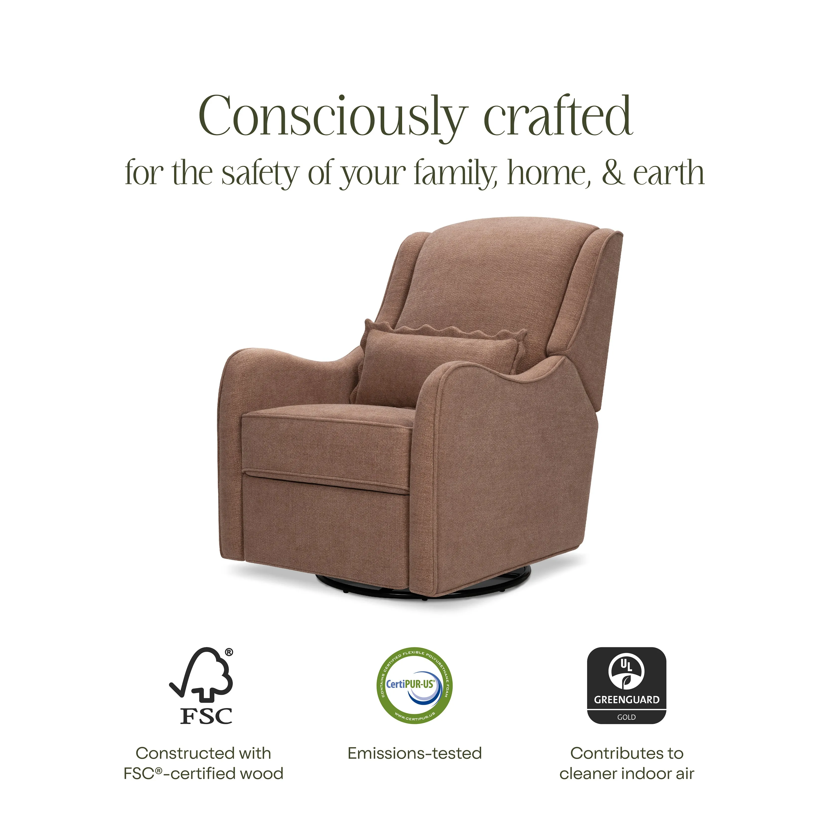 Devon Recliner   Swivel Glider in Performance Eco-Basketweave