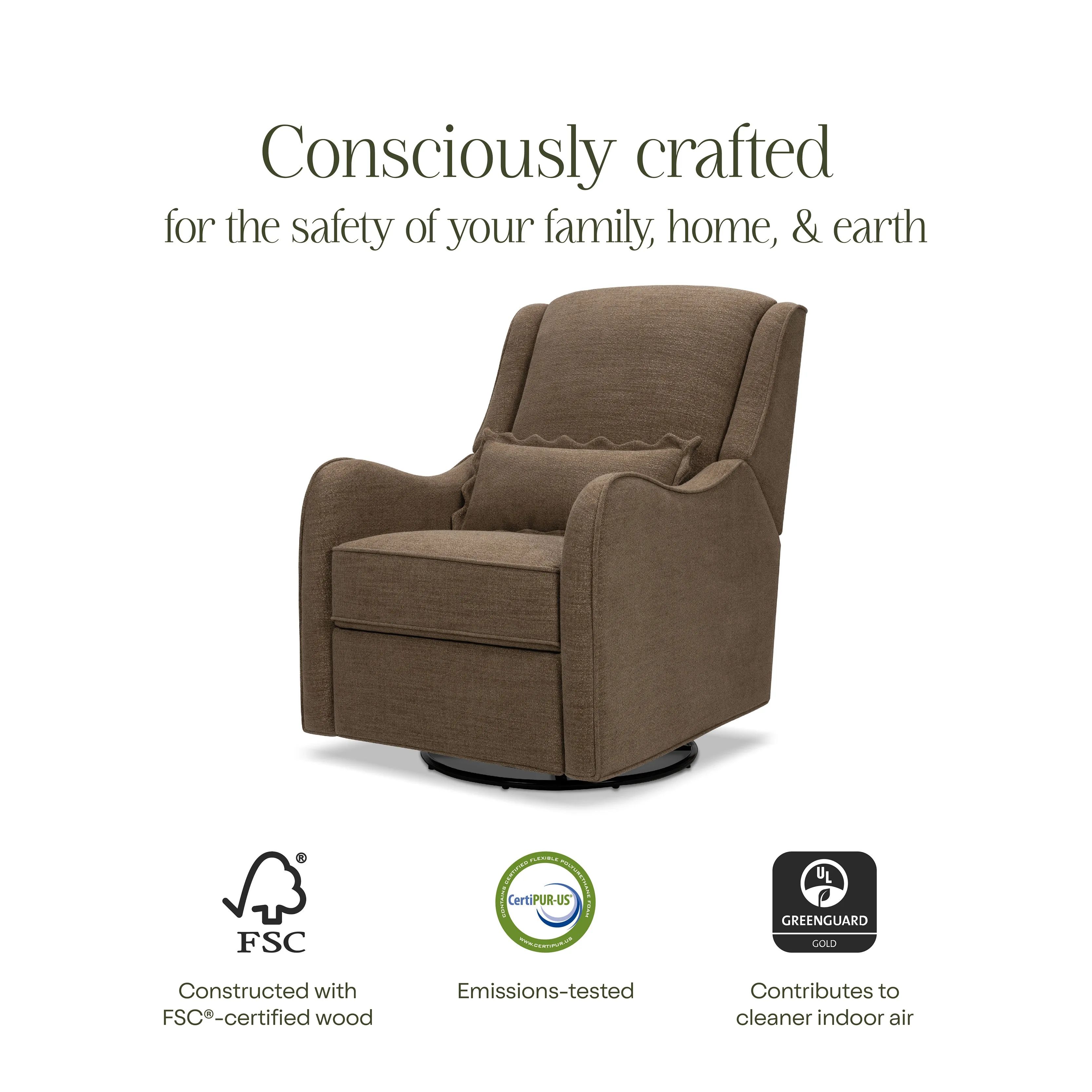 Devon Recliner   Swivel Glider in Performance Eco-Basketweave