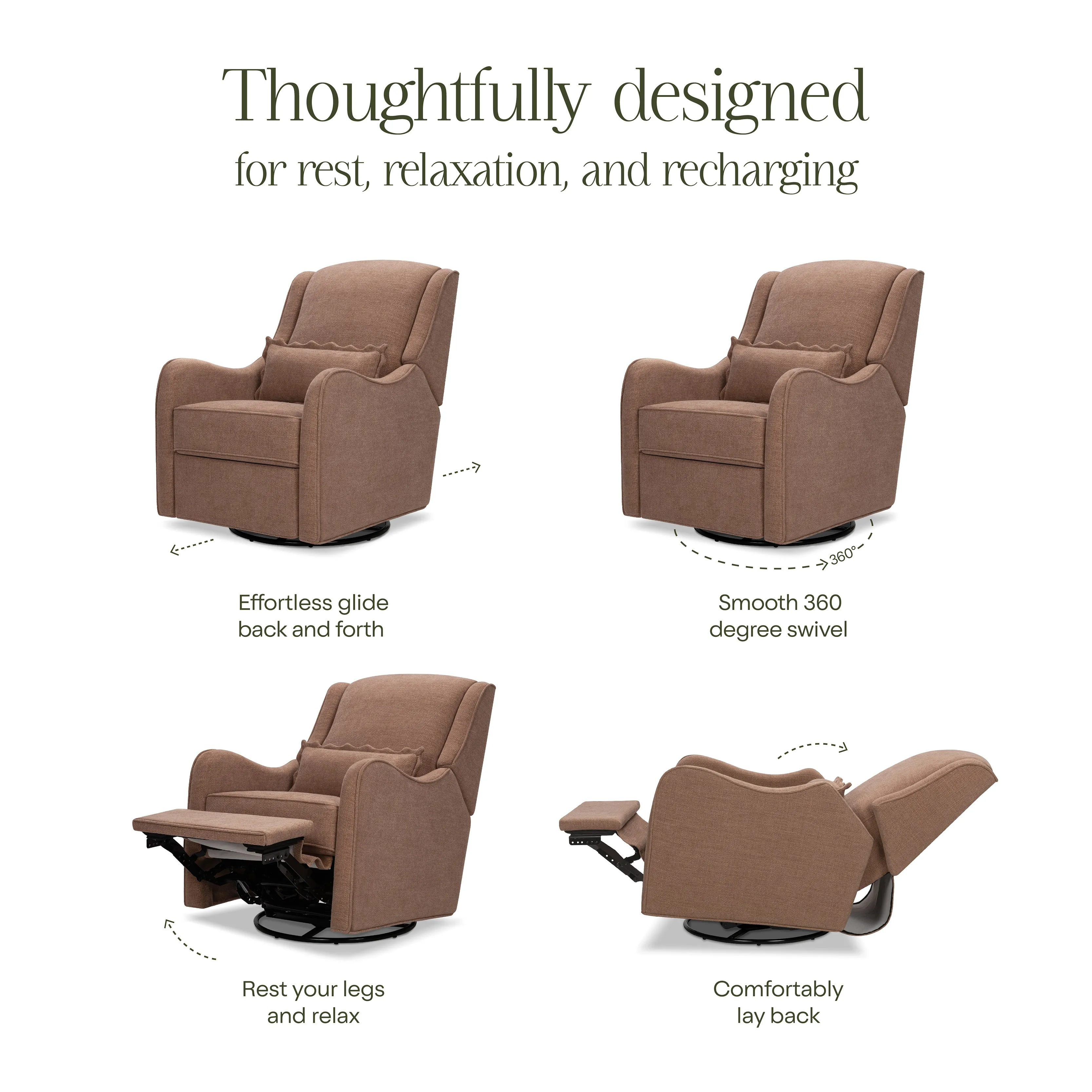 Devon Recliner   Swivel Glider in Performance Eco-Basketweave