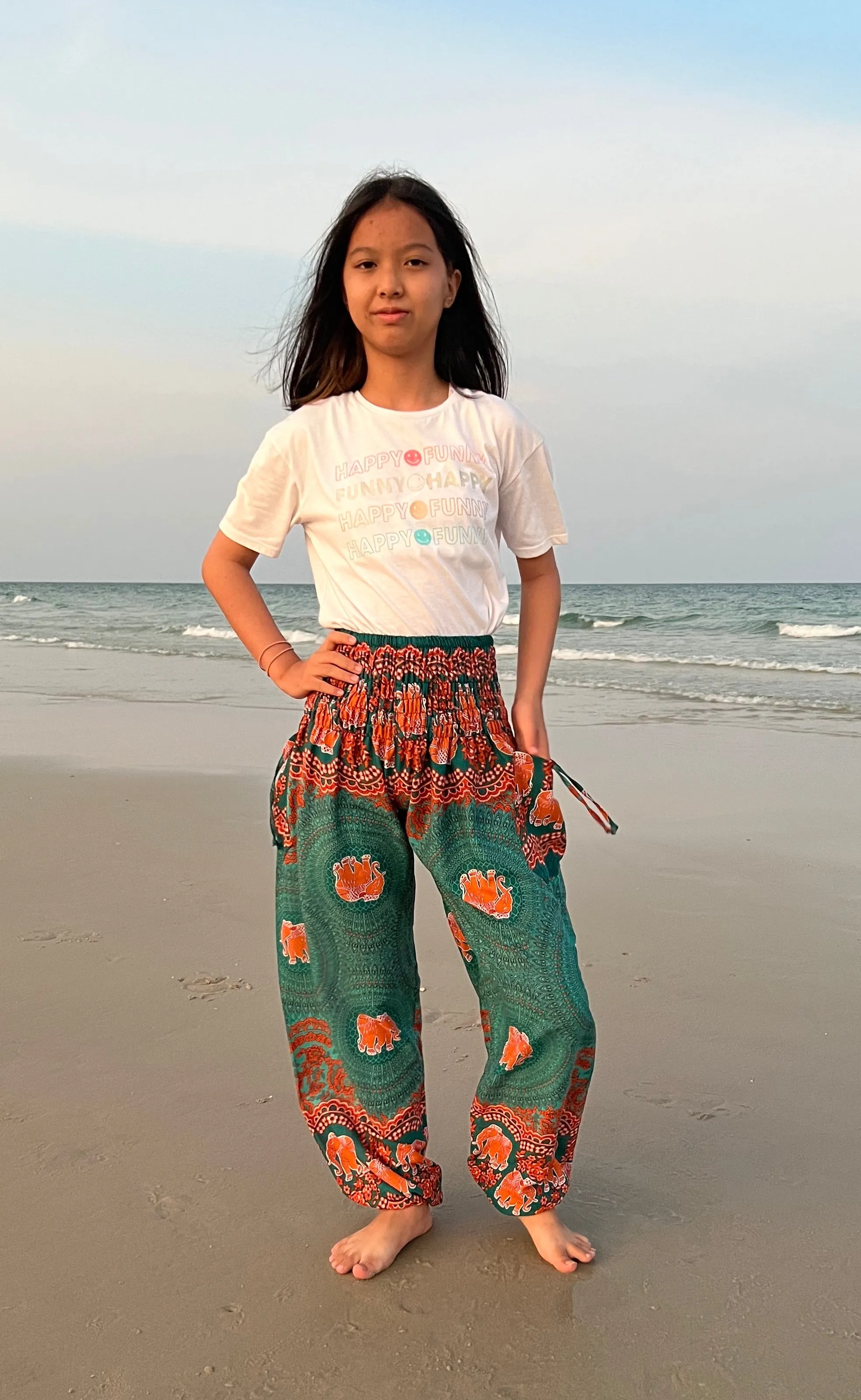 Elephant Rose Kids Boho Harem Pants