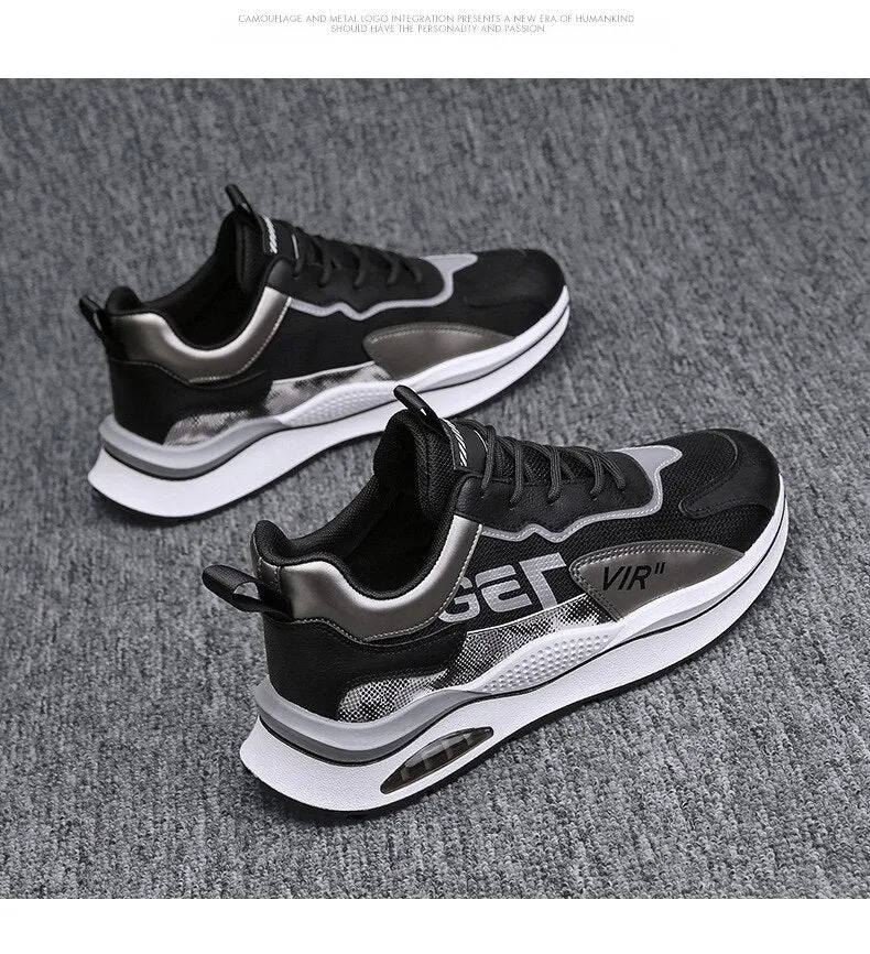 Factory Sneakers Men's Lace-up Mesh Breathable Casual Student Running Jump Up Sport Shoes Cross-border