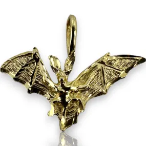 Flying Bat Vampire Animal 14KT 585 Yellow Gold Charm Pendant