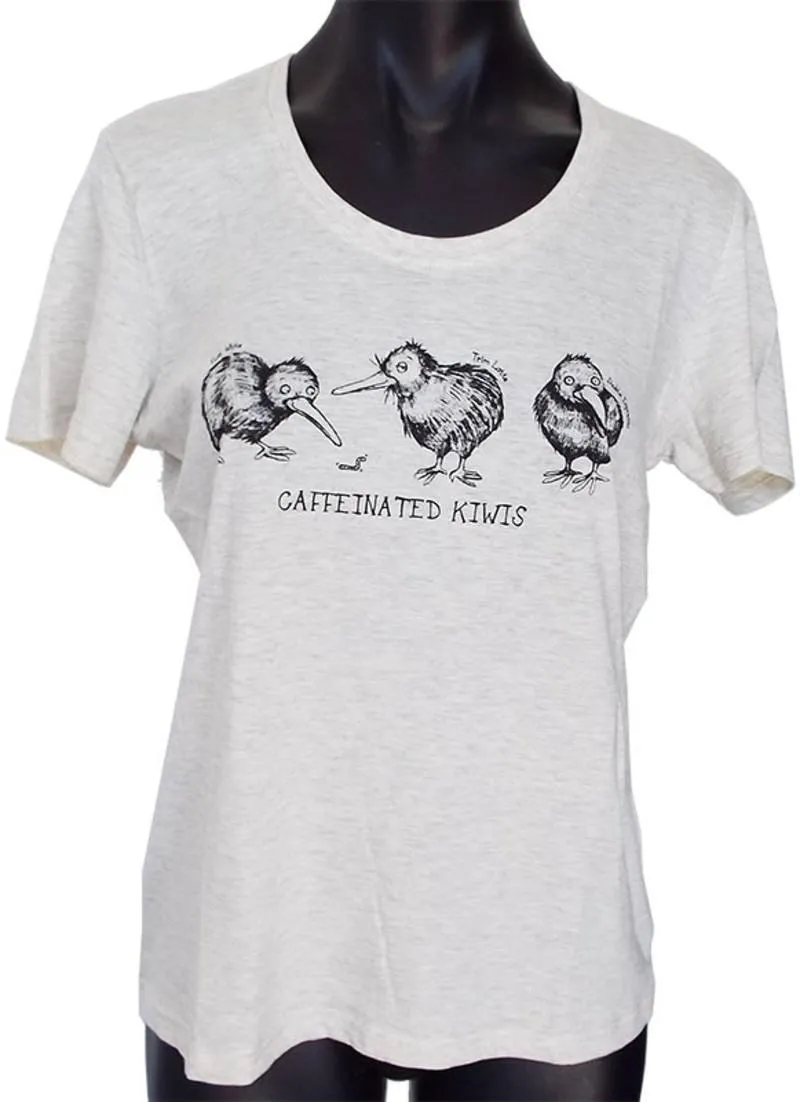 Funny Caffeinated Kiwis Womens T-shirt