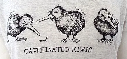 Funny Caffeinated Kiwis Womens T-shirt