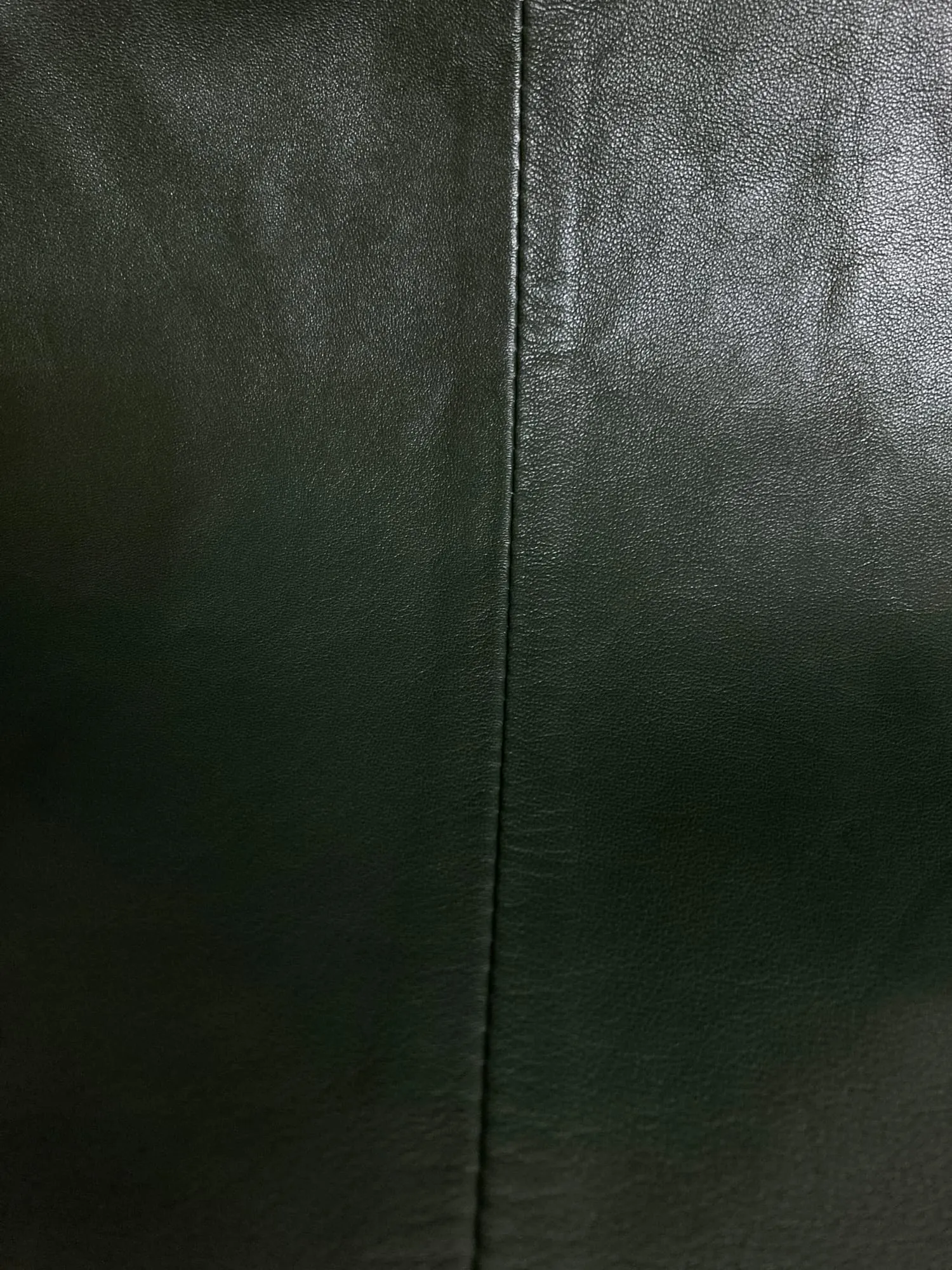 Gianfranco Ferre Studio dark green leather side zip skirt - IT size 28