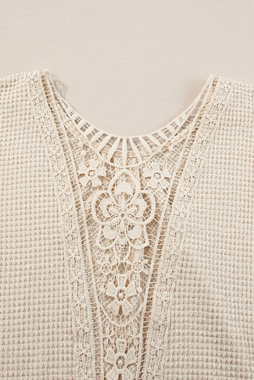 Guipure Lace Patch Textured T-shirt