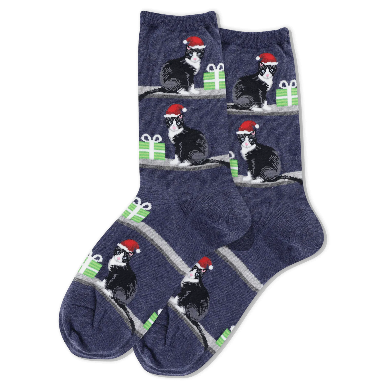 HOTSOX Women's Christmas Cats Crew Socks