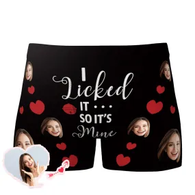 I Licked It So It's Mine Custom Boxer Funny Face Men's Underwear - 6 Colors